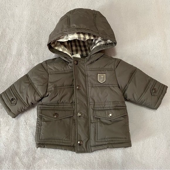Jacadi little boy hooded gray jacket